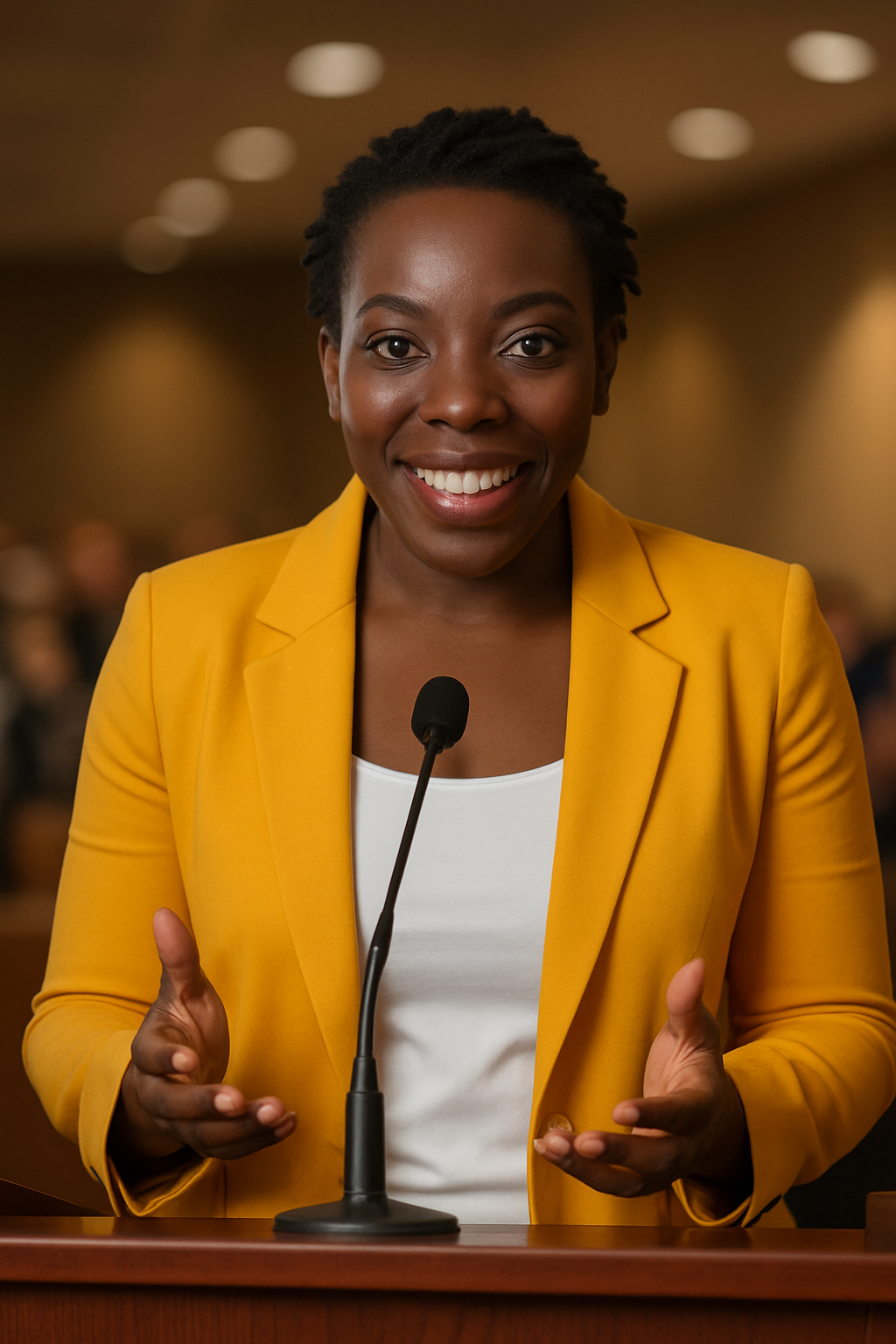 Dr. Sabine Fonderson speaking at conference